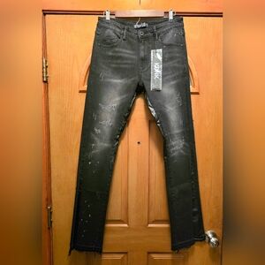 KDNK Men's Distressed Black Skinny Jeans - SIZE 32